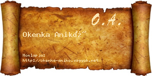 Okenka Anikó névjegykártya
